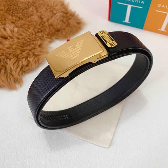 Armani New Model Pure Steel Automatic Buckle Series, Width 3.5 Cm, Comes With Au Armani New Model Pure Steel Automatic Buckle Series, Width 3.5 Cm, Comes With Au
