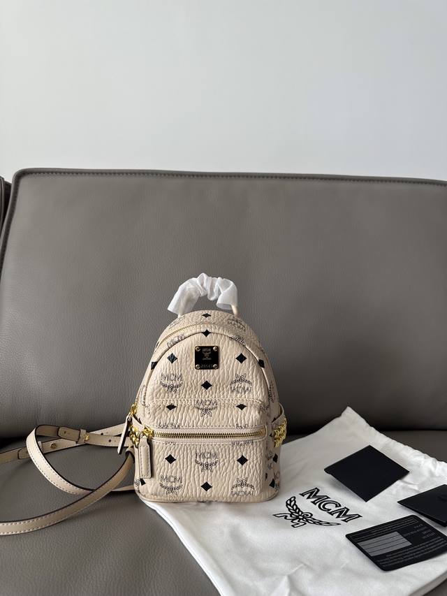 Authentic-Grade Mcm Stark Series Side-Studded Double-Shoulder Bag, Ultra-Mini, C Authentic-Grade Mcm Stark Series Side-Studded Double-Shoulder Bag, Ultra-Mini, C