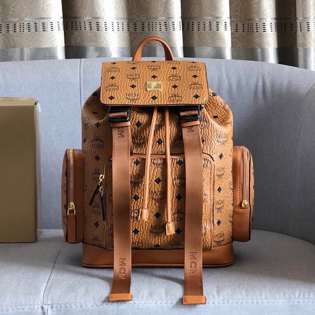 Authentic Grade Mcm Original Single-Piece Brandenburg Double-Shoulder Backpack W Authentic Grade Mcm Original Single-Piece Brandenburg Double-Shoulder Backpack W