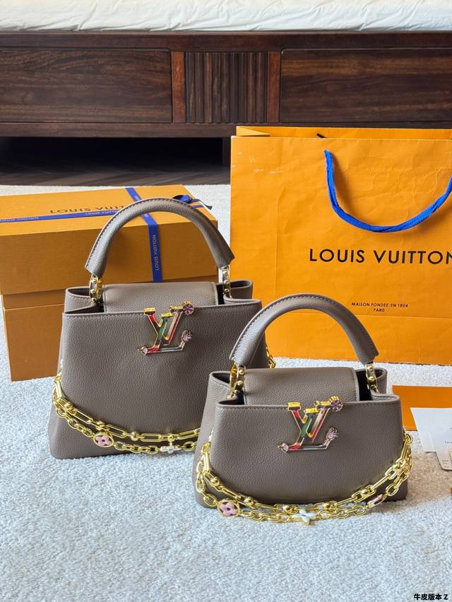 Leather Version Lv Capucines As One Of Lv's Iconic Haute Couture Handbag Models, Leather Version Lv Capucines As One Of Lv's Iconic Haute Couture Handbag Models,