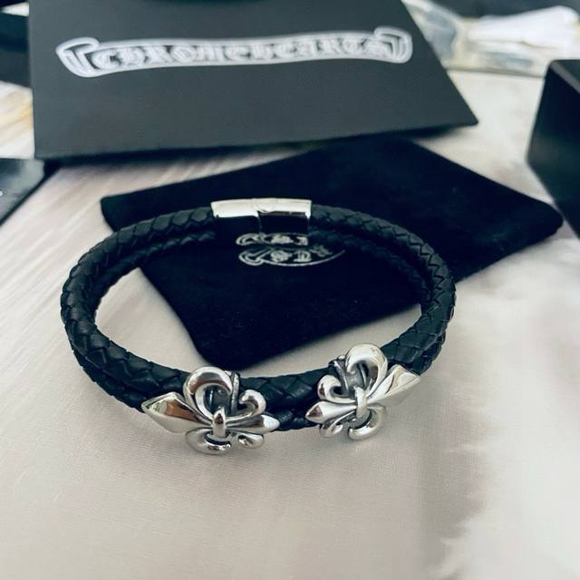 Chrome Hearts Classic Scout Flower Pattern Rope Bracelet ~ Authentic Molded Desi
