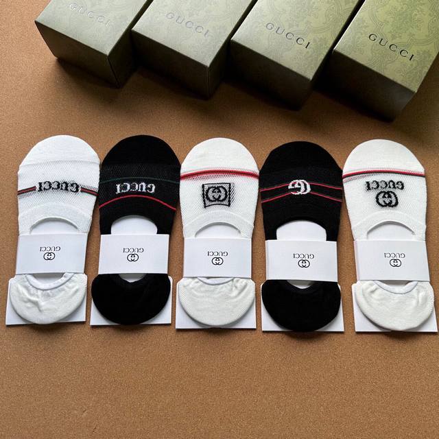 Special Gucci Gucci New Women's Invisible Socks, One Box Of Five Pairs, Lace-Pat