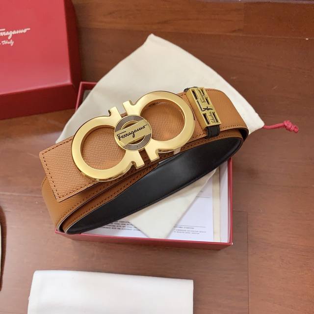 Ferragamo New Pure Steel Buckle Series, Width 3.8Cm, With Genuine Packaging, Har Ferragamo New Pure Steel Buckle Series, Width 3.8Cm, With Genuine Packaging, Har