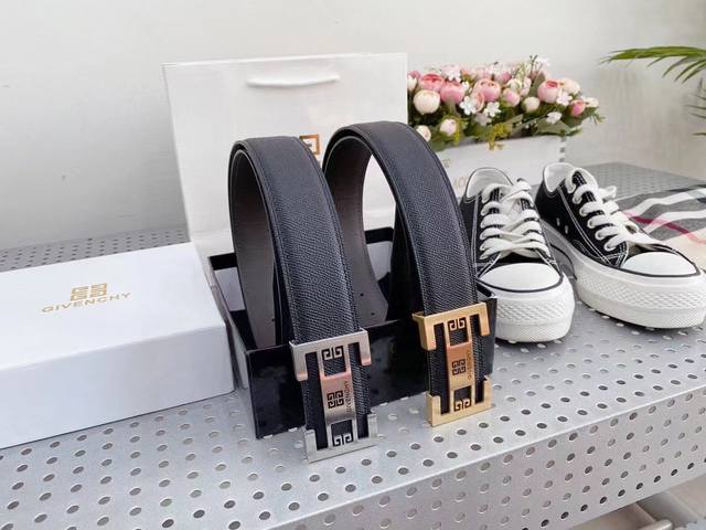 Givenchy Imported Double-Sided Top-Grain Cowhide Belt, Double-Sided, Can Be Matc Givenchy Imported Double-Sided Top-Grain Cowhide Belt, Double-Sided, Can Be Matc