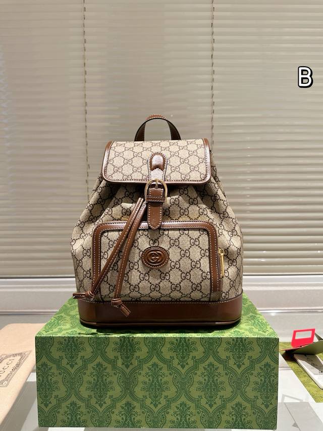 Gucci Old Flower Backpack Full Leather Large Backpack For Men And Women All Blac