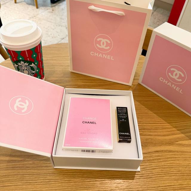 Counter Quality Chanel Chance Perfume Lipstick Gift Set 2-Piece Set Hot Lipstick