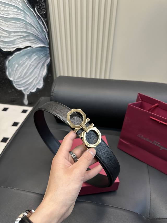 Upgraded Version Ferragamo High Version Full Steel Belt Belt Hey Ha Original Lea