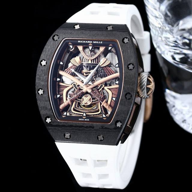 richard Mille Rm047 New Fake Carbon Fiber Samurai Armor Equipped With Flywhee