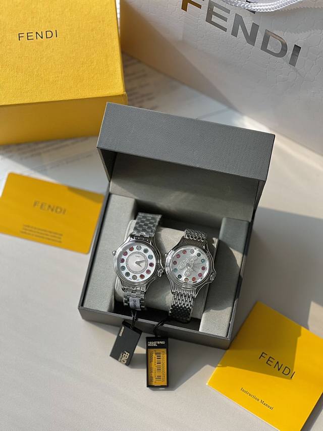 独家高货市面仅有的稀缺数量，芬迪Fendi疯狂克拉系列彩色滚珠女士腕表 深圳工厂P渠道，瑞士进口机芯+真钻+包装，超级重工的一款女士腕表，表盘内钻石滚动设计独树