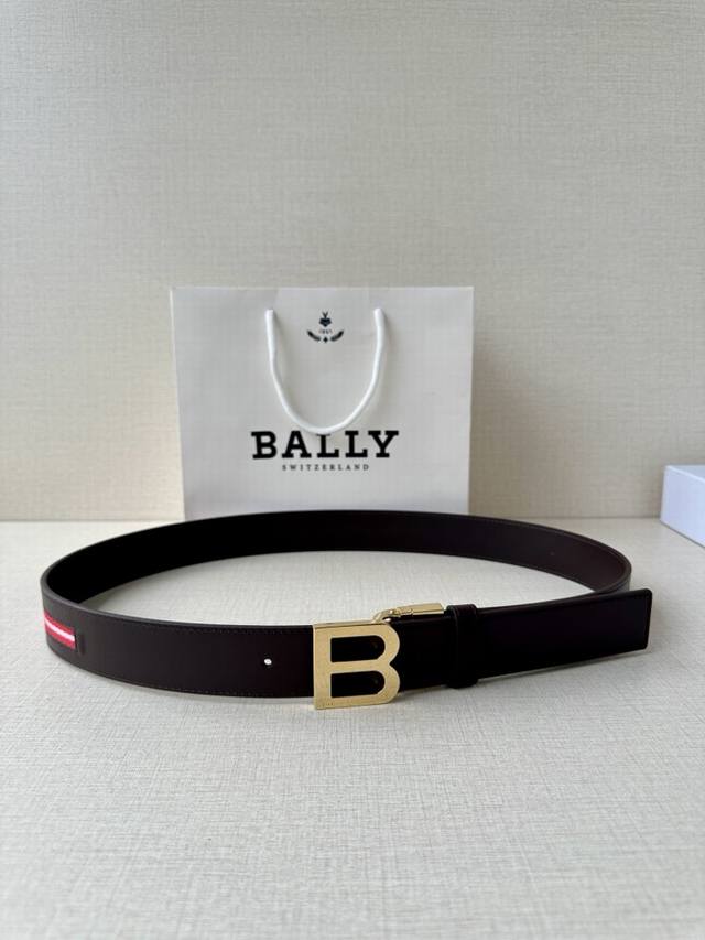 Bally men's double-sided belt width 3.4cm This model is made of imported cowhide