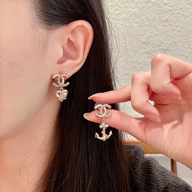 Chanel vintage double C earrings original replica logo. Chanel's styles really n