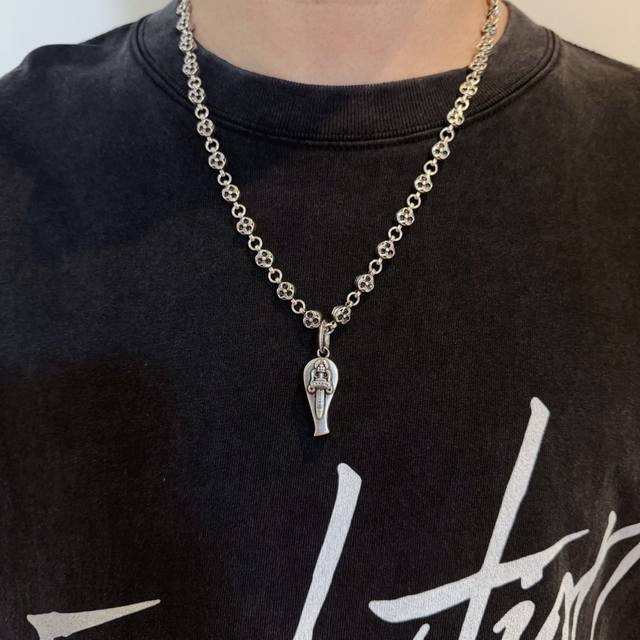 New counter quality Chrome Hearts classic retro flower ball necklace sword whist