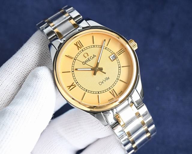 Brand: Omega three-hand new product, business casual leather, steel 740 luxuriou Brand: Omega three-hand new product, business casual leather, steel 740 luxuriou