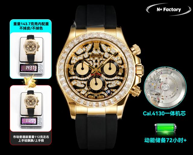 N+ Factory迪通拿』配重版老虎迪克重:145克,厚度12.2Mm!原版开模一比一完美复刻!!! 劳力士-迪通拿 配重重量:145克 尺寸:40Mm×12 N+ Factory迪通拿』配重版老虎迪克重:145克,厚度12.2Mm!原版开模一比一完美复刻!!! 劳力士-迪通拿 配重重量:145克 尺寸:40Mm×12