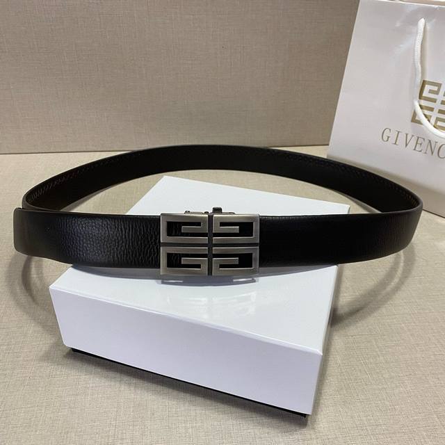 Givenchy men's belt, double-sided top-layer brown cowhide with vintage vintage