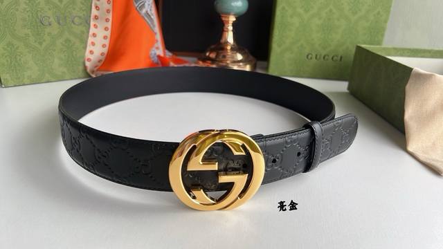 Gucci men's fashion belt, classic style from the counter, first layer cowhide l