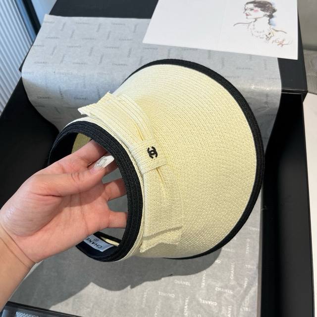 Chanel bow hollow top sun hat, adjustable Chanel bow hollow top sun hat, adjustable