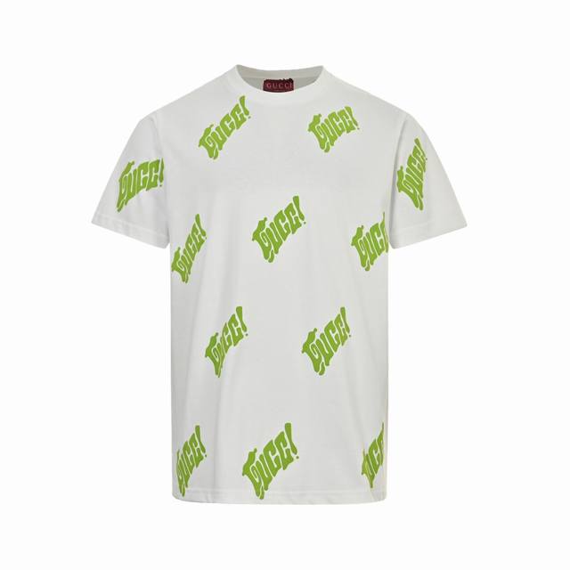 Gucci 25Ss Green foam print short sleeve Gucci new T-shirt is made of heavy whit