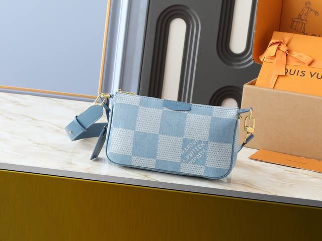 升级原版 N00204蓝布格 M11741黑花，黑压花 男女款麻将包系列 Pochette Accessoire Jh麻将包 本款 Pochette Acces