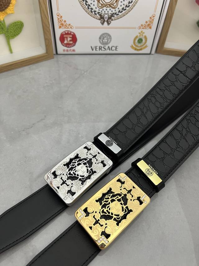 Product Name: Versace. Material: Original cowhide belt. 100% first-layer cowhide