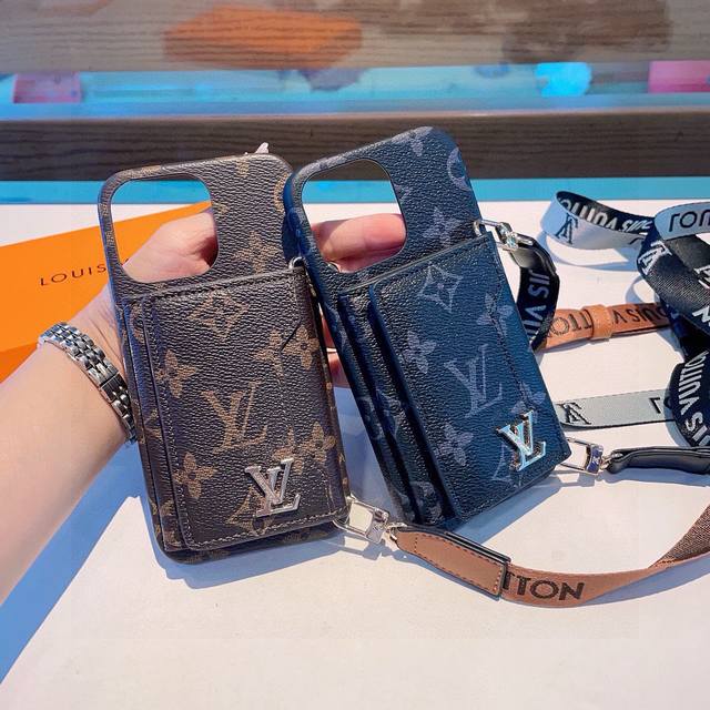 Donkey's new tri-fold card holder crossbody mobile phone case, tri-fold card hol