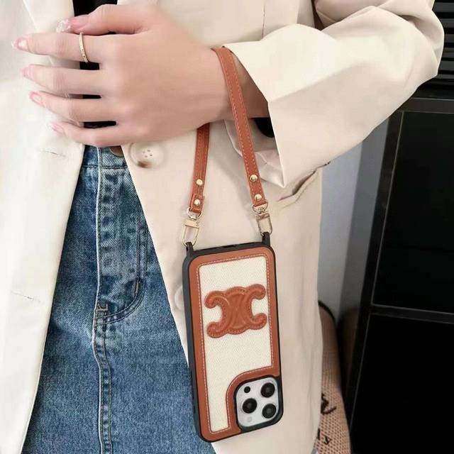 Celine Arc de Triomphe mobile phone case Arc de Triomphe wrist strap portable ca