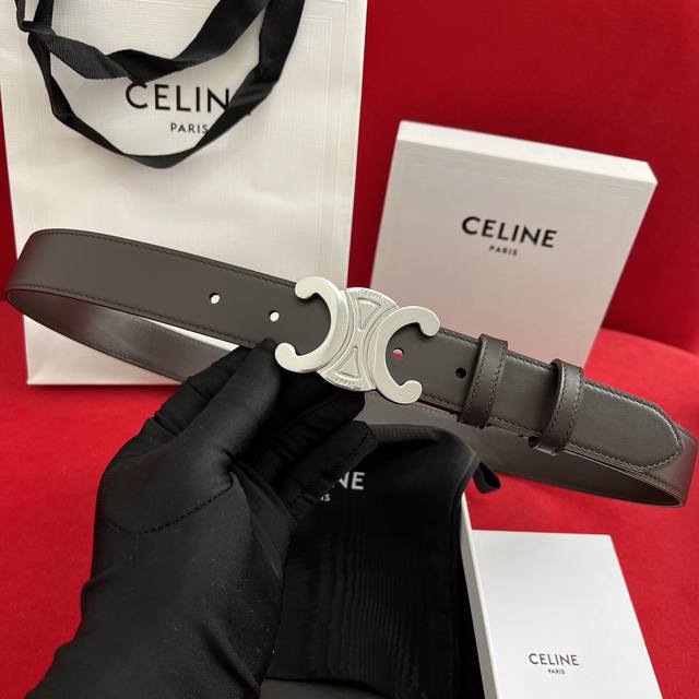 Celine Arc de Triomphe belt, width 3.0cm, unisex style, made from rare, original