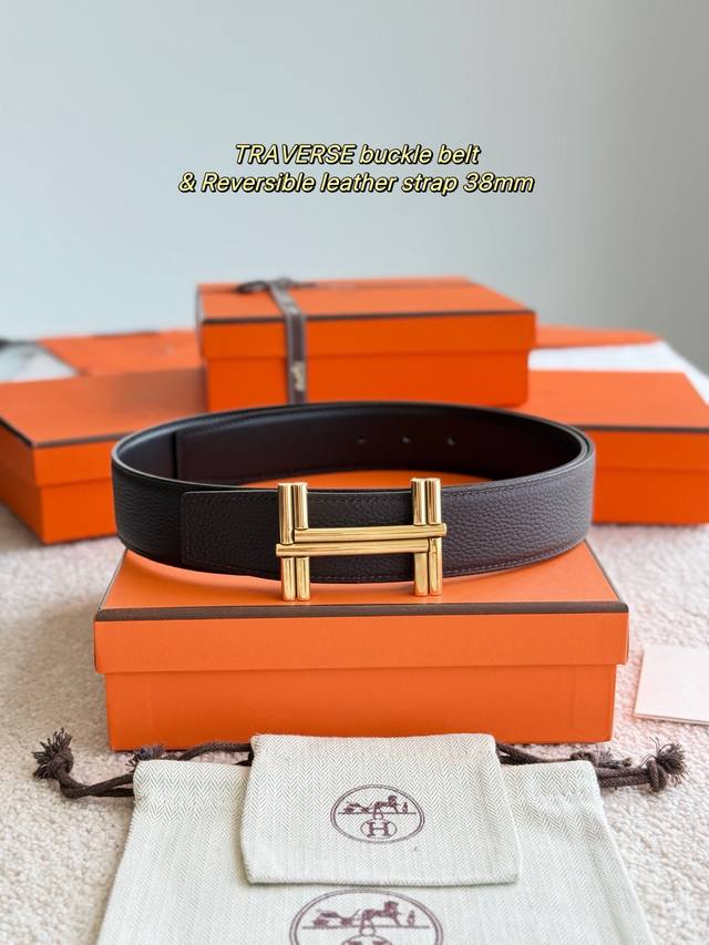 Traverse features premium hardware and imported chocolate Togo leather, with a w