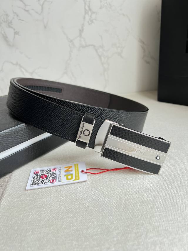品名：万宝龙.Montblanc 腰带 自动皮带 型号：自动带，原版新款纯钢材质自动扣，双面头层牛皮实物拍摄，材料：百分百头层牛皮，保证真皮。专柜同等质量，双面