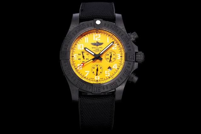 Breitling Avenger Hurricane 45mm chronograph features an original carbon fiber p Breitling Avenger Hurricane 45mm chronograph features an original carbon fiber p