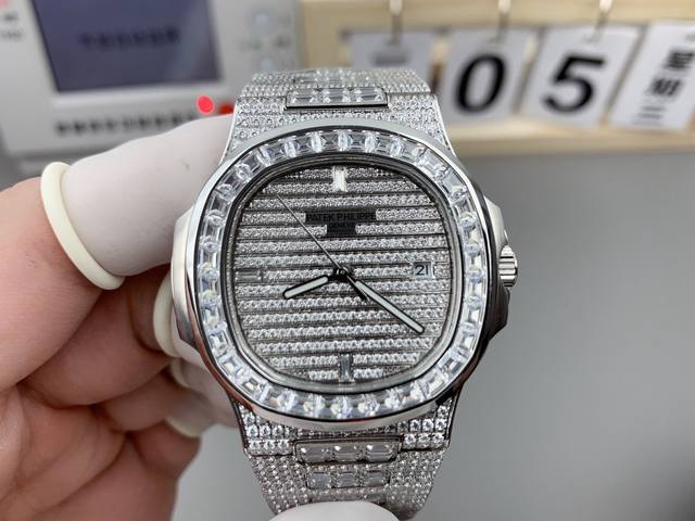 Dw V2升级百达鹦鹉螺满钻 实物拍摄571910G-010
