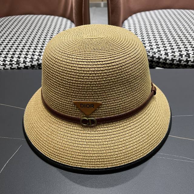 Dior Dior 2025 new bucket straw hat basin hat beach style, simple and generous, Dior Dior 2025 new bucket straw hat basin hat beach style, simple and generous,