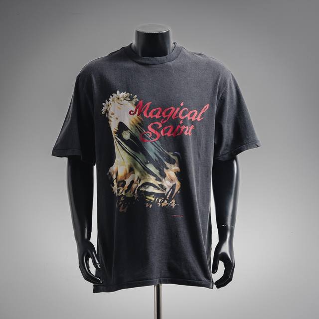 Saint Mxxxxxx抽象幽灵复古Vintage水洗做旧短袖T恤 Size:S-Xl