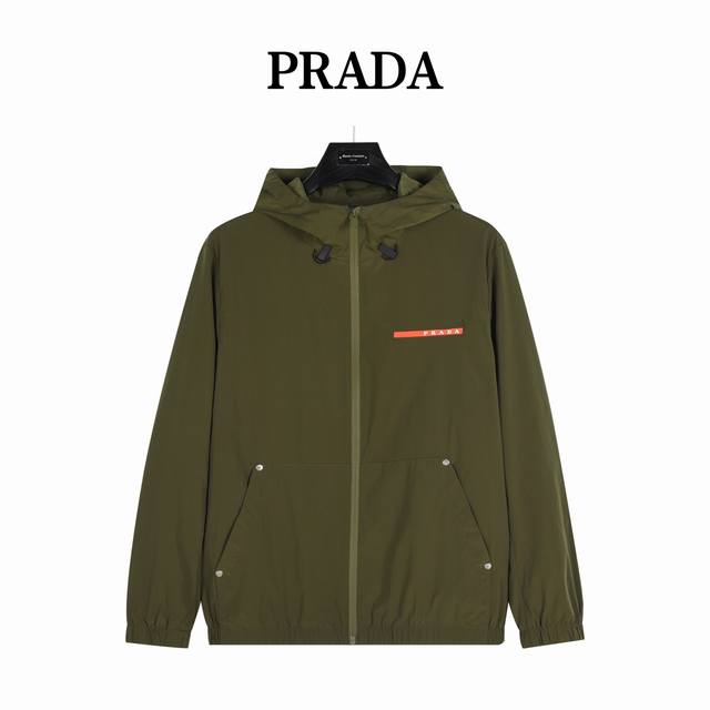 Prada Prada hooded jacket with red chest stripe zipper Rarely available through