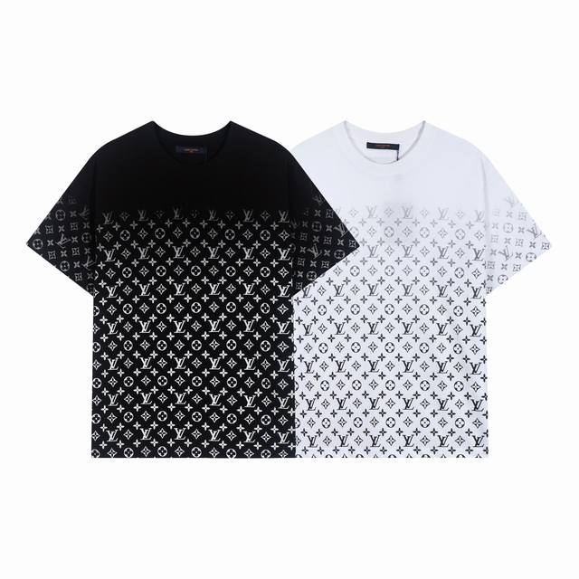 High-end quality, exclusive customization, Lv gradient letter Logo round neck T
