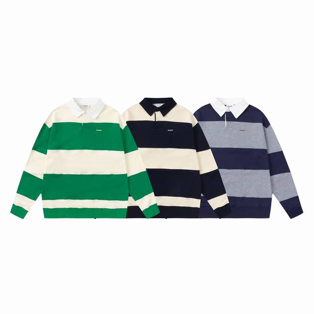 C06#Converse, a Korean niche brand and celebrity-stylish lapel striped sweatshir