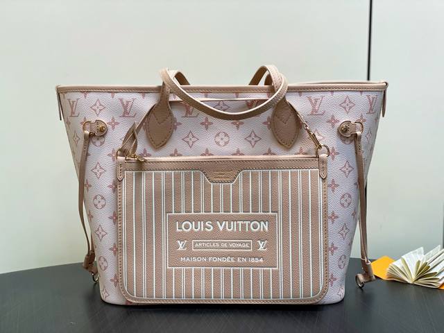 顶级原单 M25665白花沙丘色 双面购物袋 Sac Neverfull Inside Out Mm 手袋 这款可翻转的Neverfull Inside Out