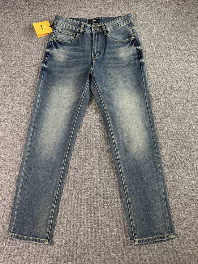 Fd2025Ss Spring/Summer new slim-fit straight jeans, perfect wash process, custom
