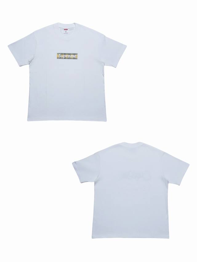 Su111# White background Supreme Ss22 co-branded Burberry logo printed T-shirt sh Su111# White background Supreme Ss22 co-branded Burberry logo printed T-shirt sh