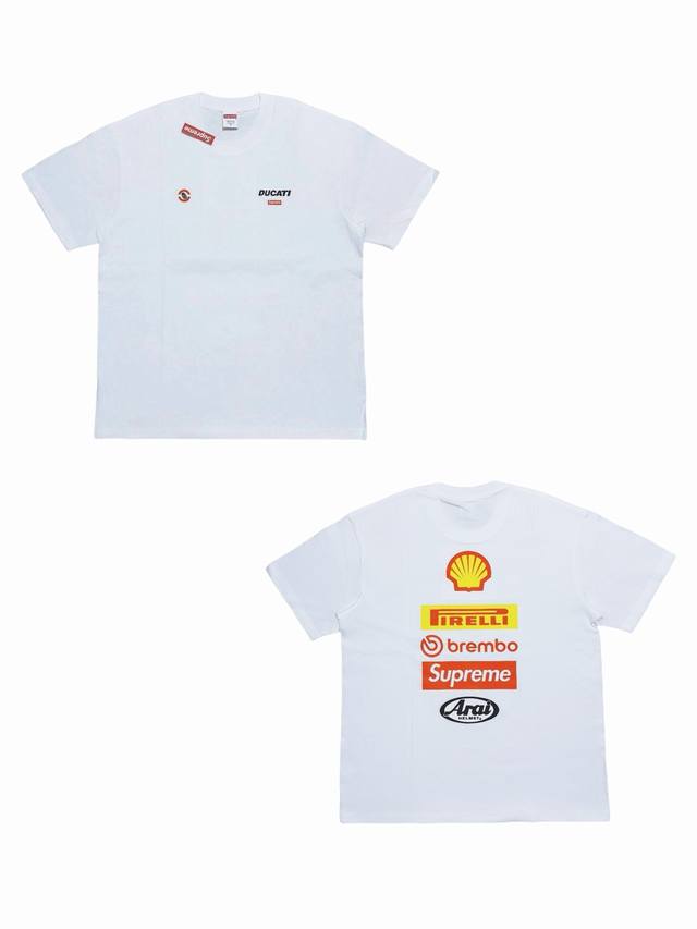 Su132# Supreme X Ducati Joint Ss24 Week16 Logo Tee. Short-sleeved T-shirt with l Su132# Supreme X Ducati Joint Ss24 Week16 Logo Tee. Short-sleeved T-shirt with l