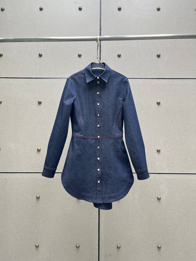 Alai*Slim waist denim top! Cotton Sml DDD