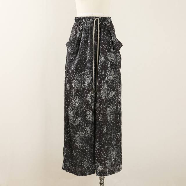 25Pf Early Autumn Rick Owens Cupro-ammonia Printed Trousers Sml DDD: Black DDD