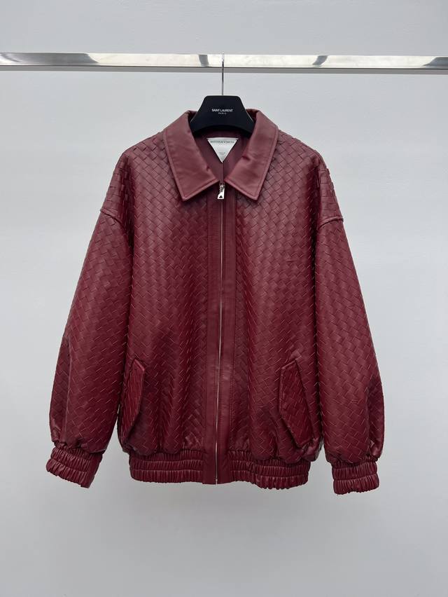 Bottega Venet* Braided Collar Leather JacketMade from imported 100% sheepskin fa