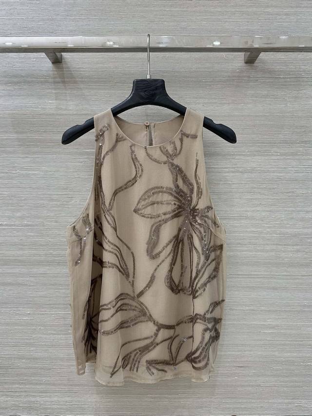独家首发高端原单品质 Bc老钱风穿搭,25秋冬新品,重工树叶剪影亮片刺绣真丝背心!重磅定制双层真丝面料质感绝好!树叶剪影效果闪耀效果亮片刺绣工艺法式优雅气质名媛 独家首发高端原单品质 Bc老钱风穿搭,25秋冬新品,重工树叶剪影亮片刺绣真丝背心!重磅定制双层真丝面料质感绝好!树叶剪影效果闪耀效果亮片刺绣工艺法式优雅气质名媛