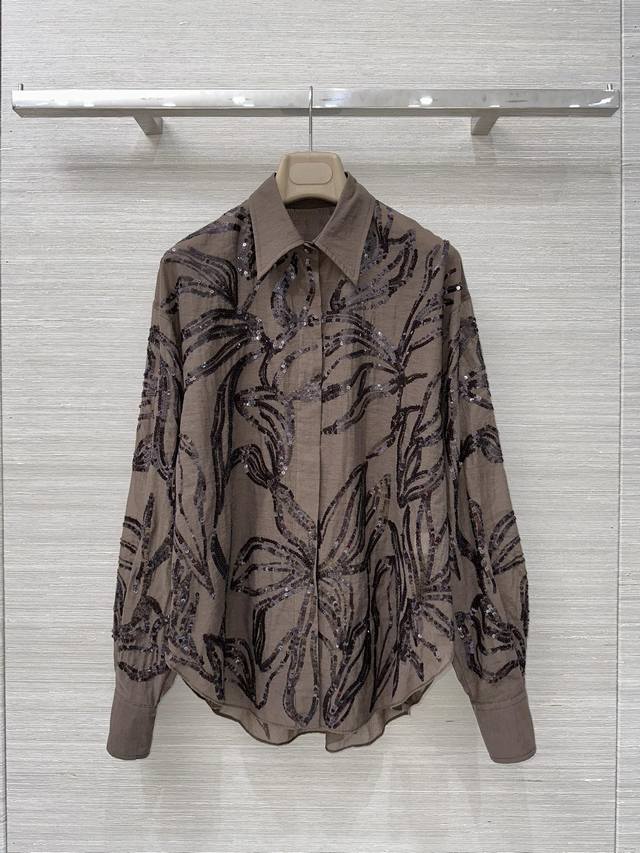 独家首发高端原单品质 Bc老钱风穿搭,25秋冬新品,重工树叶剪影亮片刺绣衬衫!定制棉欧根纱面料质感绝好!剪影效果闪耀效果亮片刺绣工艺法式优雅气质名媛风!白富美必 独家首发高端原单品质 Bc老钱风穿搭,25秋冬新品,重工树叶剪影亮片刺绣衬衫!定制棉欧根纱面料质感绝好!剪影效果闪耀效果亮片刺绣工艺法式优雅气质名媛风!白富美必