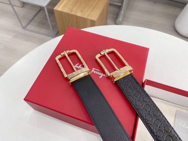 Ferragamo pin buckle universal popular model width: 3.5 cm counter-quality bout