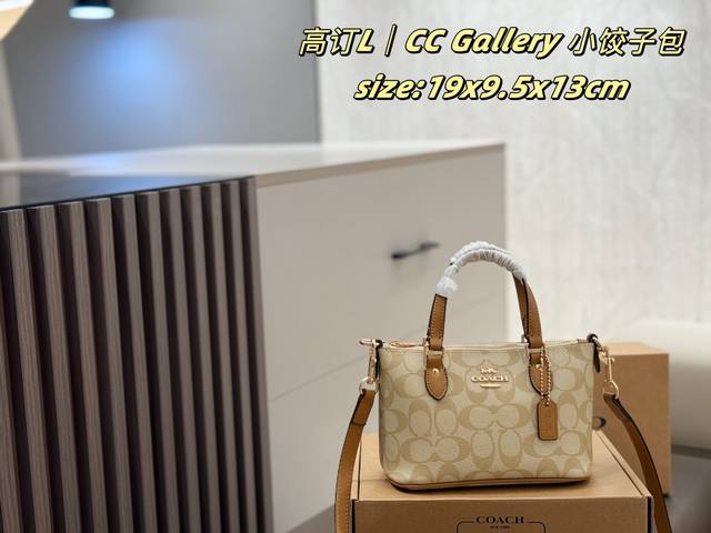 Airplane Box Coach Gallery Small Dumpling Bag fabric features a classic logo mo