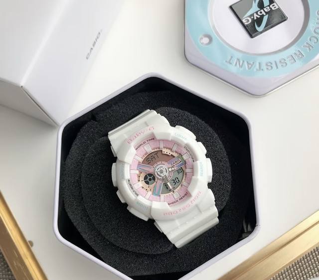 Casio 卡西欧 Baby-G系列炫彩星空极光独角兽防震运动手表 白色 Ba-110Pl-7A1Pr 炫彩来袭，Baby-G 陪你做甜酷“追光”女孩！ Pol
