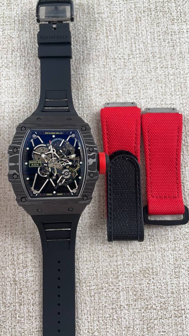 Bbr New Richard Mille Rm35-01 TPT true white carbon case with perfect texture, t