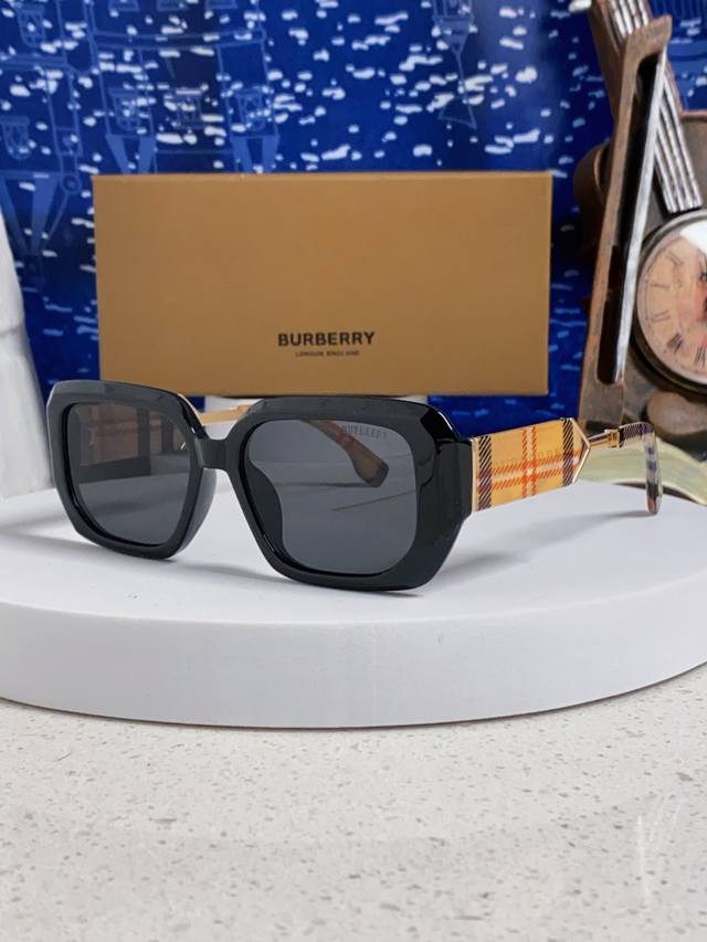 Burberry巴宝莉 2025新款扁框墨镜男款太阳镜潮流百搭遮阳神器防晒眼镜女士眼镜